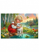 60 эл. Оживи мультфильм. Пазлы . "СЕСТРИЦА АЛЁНУШКА И БРАТЕЦ ИВАНУШКА" (Арт. Х60-6726)/Рыжий ко