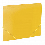 Папка на резинках BRAUBERG Office, желтая, до 300 листов, 500 мкм, 228082/Россия