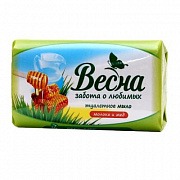 Мыло туалетное ВЕСНА 90гр Ассорти Молоко и мед 1/6 (Самара)