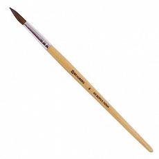 Кисть №6, из ворса пони, круглая,  BRAUBERG 200192/Россия