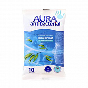 Платочки носовые влажные AURA Antibacterial pocket-pack 10шт 1/26