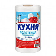 Кухня универсальное полотенце 25х30 спанлейс 40г/м2 №100 рулон