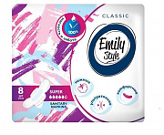 Прокладки критика Emily STYLE CLASSIС  SUPER 8шт УЛЬТРАТОНКИЕ, удлиненные, больше впитываемость 1/24