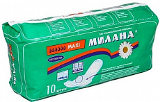 Прокладки гигиенические Милана Макси софт+гель 10шт зеленые (502) 1/30