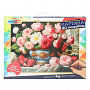 Холст по номерам 40*50 см букет и клубника МУЛЬТИ АРТ 393626 