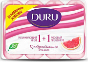 Мыло туалетное DURU 1+1, экопак 4*80г, грейпфрут  1/12